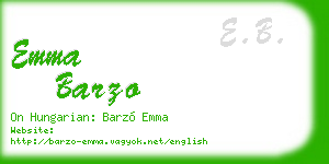emma barzo business card